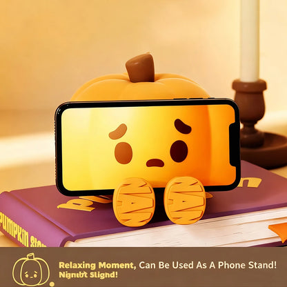 Modern Style Dimmable Silicone Led Pumpkin Night Light, Pumpkin Lamp, Cute Silicone Rechargeable Night Light, 3-Level Dimmable Bedside Lamp, Dormitory Decorative Night Light, Fun Gift and Cool Gadget for Bedroom, Living Room